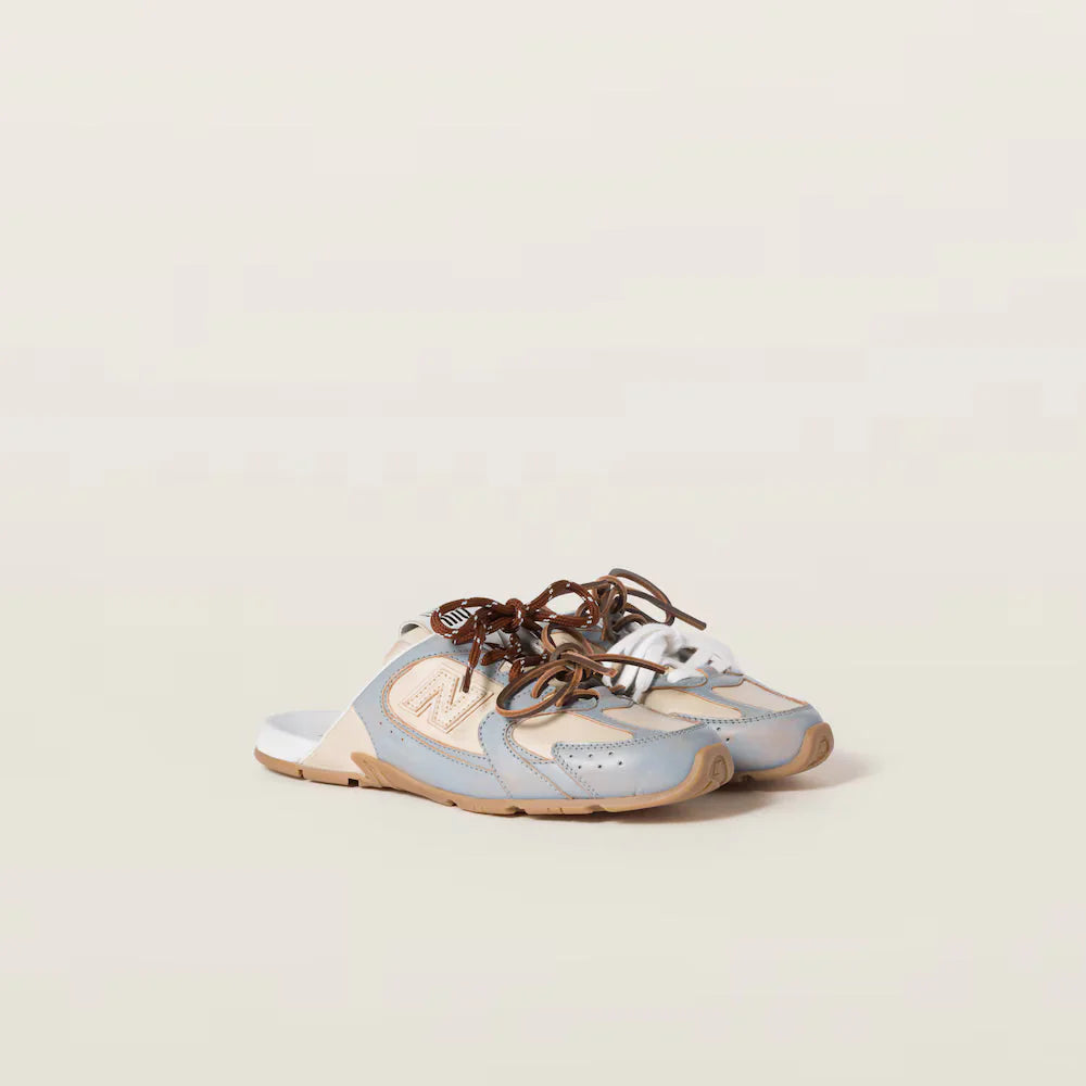530 SL Mules – Bleached Leather & Gum Sole Sky Blue Travertine Gray