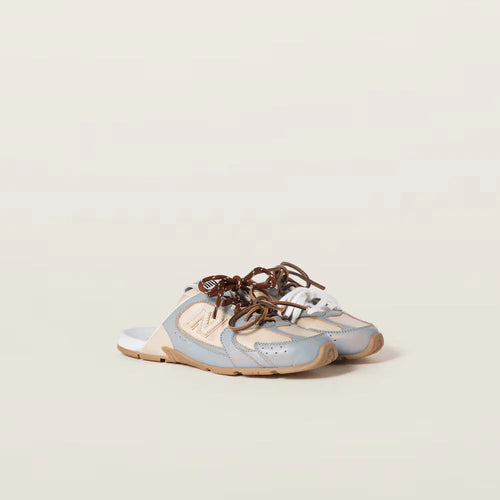 530 SL Mules – Bleached Leather & Gum Sole Sky Blue Travertine Gray