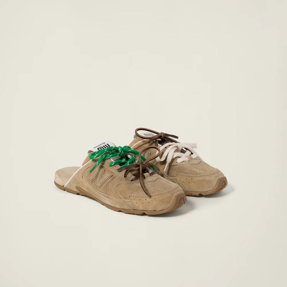 530 SL Mules – Bleached Suede & Gum Sole Ecru