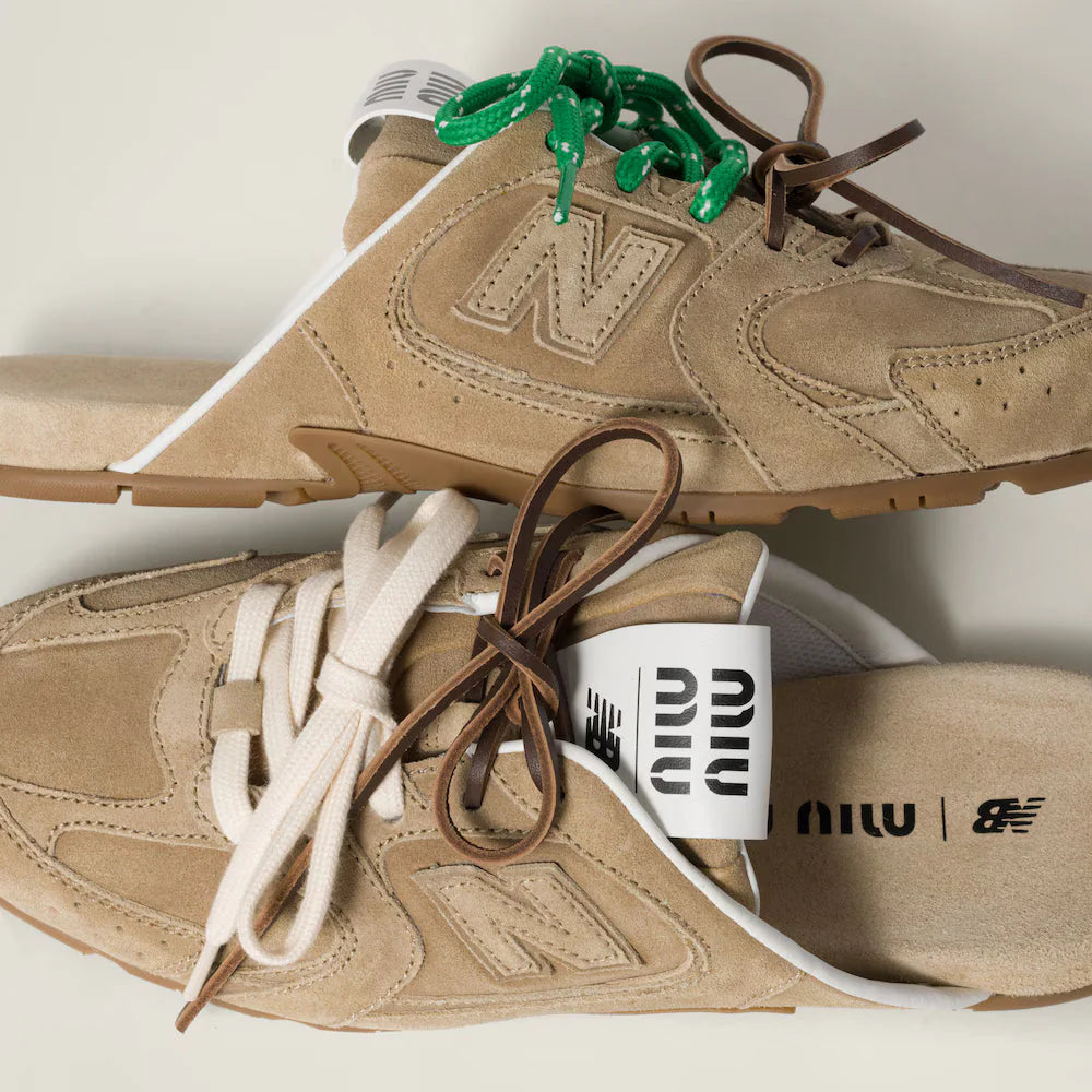 530 SL Mules – Bleached Suede & Gum Sole Ecru